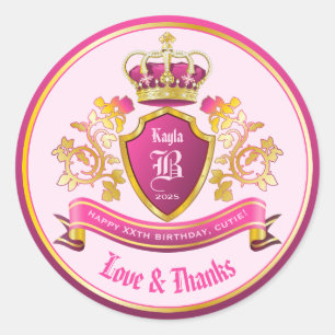 Machen Sie Ihre eigene Liebe und Ihr Dankeschön-C Runder Aufkleber