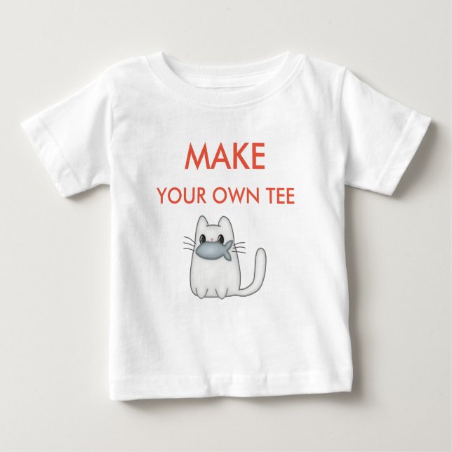 Machen Sie Ihre eigene lustige Niedliche Katze Per Baby T-shirt (Vorderseite)