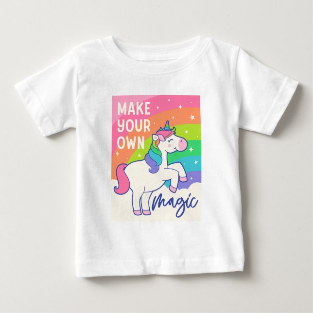 Machen Sie Ihre eigene Magie | Niedliches Einhorn Baby T-shirt (Vorderseite)