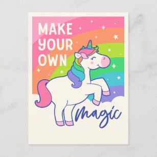 Machen Sie Ihre eigene Magie   Niedliches Einhorn Postkarte