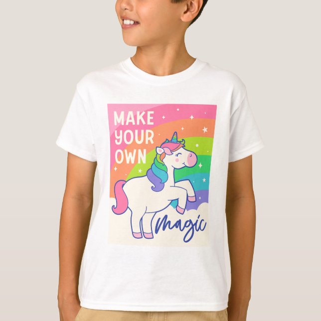 Machen Sie Ihre eigene Magie | Niedliches Einhorn T-Shirt (Vorderseite)
