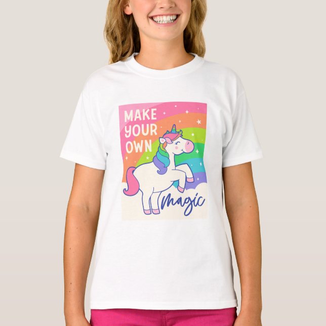 Machen Sie Ihre eigene Magie | Niedliches Einhorn T-Shirt (Vorderseite)