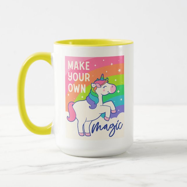 Machen Sie Ihre eigene Magie | Niedliches Einhorn Tasse (Links)
