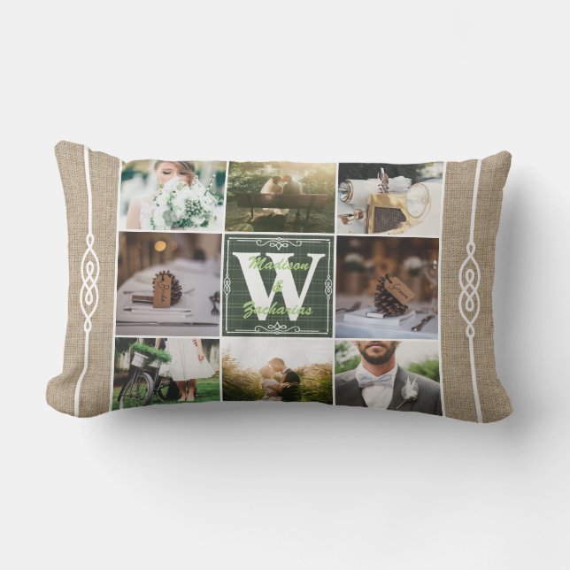 Machen Sie Ihre eigene rustikale Wedding Instagram Lendenkissen (Vorderseite)