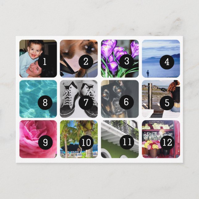 Machen Sie Ihre eigenen 12 Fotos Mailing Postkarte (Vorderseite)