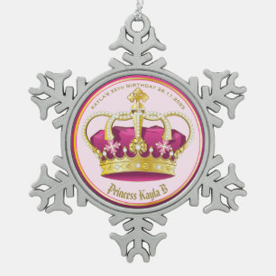 Machen Sie Ihre eigenen eleganten Goldenen Rosa Pe Schneeflocken Zinn-Ornament