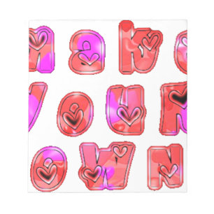 Machen Sie Ihre eigenen Herzen Notizblock