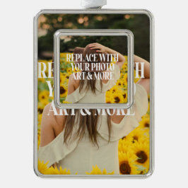 Machen Sie Ihre eigenen personalisiert Rahmen-Ornament Silber