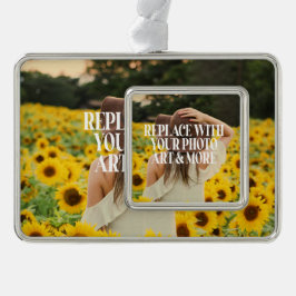 Machen Sie Ihre eigenen personalisiert Rahmen-Ornament Silber