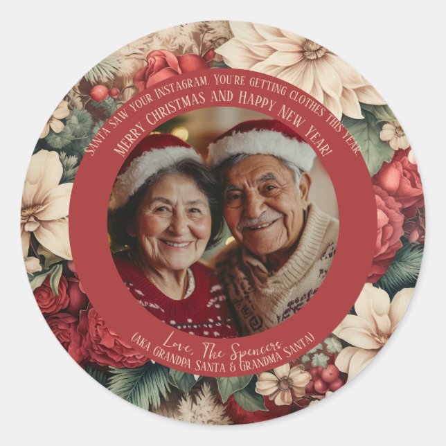 Machen Sie Ihre Erinnerungen zum Foto für einen sc Runder Aufkleber (Vorderseite)