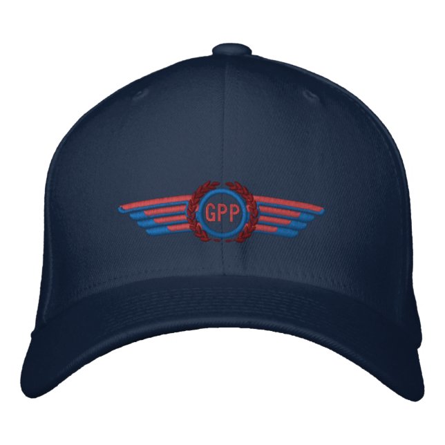 Machen Sie Ihre Monogram Aviation Laurels Pilot Fl Bestickte Baseballkappe (Vorderseite)