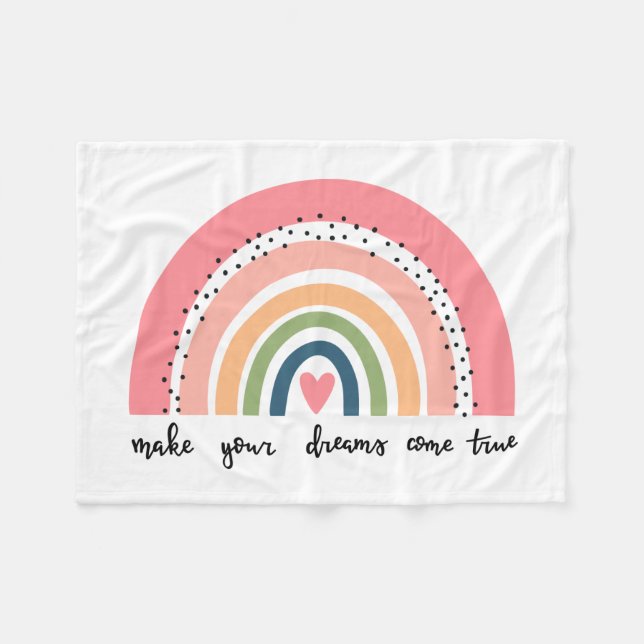 Machen Sie Ihre Träume wahr Regenbogen Fleecedecke (Vorderseite (Horizontal))