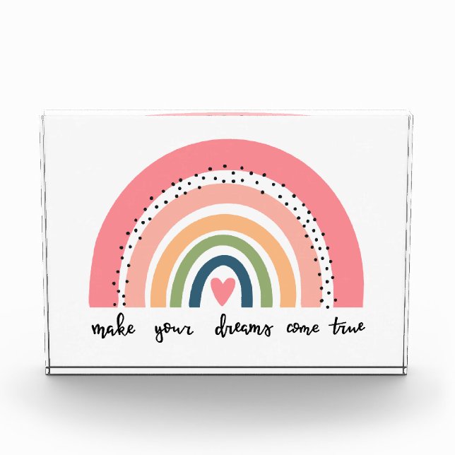 Machen Sie Ihre Träume wahr Regenbogen Fotoblock (Vorderseite)