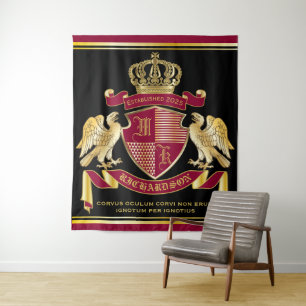 Machen Sie Ihren eigenen Coat des Arms Red Gold Ad Wandteppich