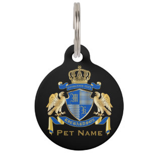 Machen Sie Ihren eigenen Coat von Arms Blue Gold A Haustiermarke