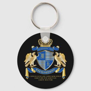 Machen Sie Ihren eigenen Coat von Arms Blue Gold A Schlüsselanhänger