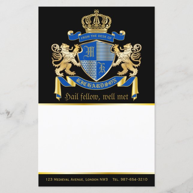 Machen Sie Ihren eigenen Coat von Arms Blue Gold L (Vorderseite)