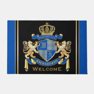 Machen Sie Ihren eigenen Coat von Arms Blue Gold L Fußmatte