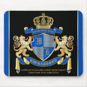 Machen Sie Ihren eigenen Coat von Arms Blue Gold L Mousepad