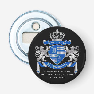 Machen Sie Ihren eigenen Coat von Arms Blue Silver Flaschenöffner