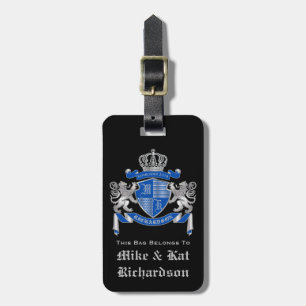 Machen Sie Ihren eigenen Coat von Arms Blue Silver Gepäckanhänger