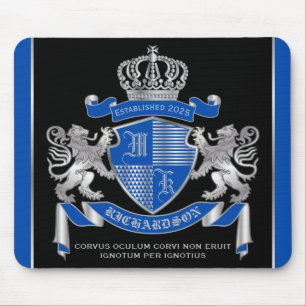 Machen Sie Ihren eigenen Coat von Arms Blue Silver Mousepad