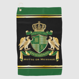Machen Sie Ihren eigenen Coat von Arms Green Gold  Golfhandtuch