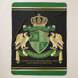 Machen Sie Ihren eigenen Coat von Arms Green Gold Sherpadecke
