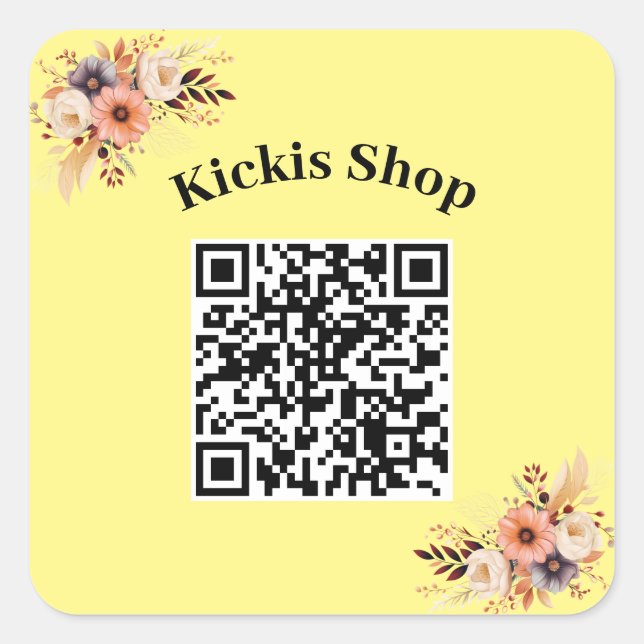 Machen Sie Ihren eigenen QR-Code-Aufkleber Quadratischer Aufkleber (Vorderseite)