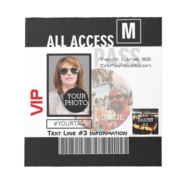 Machen Sie Ihren eigenen VIP Pass 8 Wege zu person Notizblock (Vorderseite)