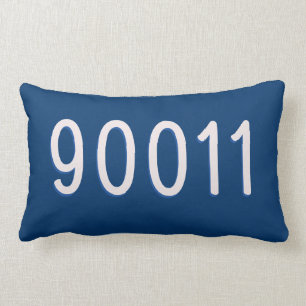 Machen Sie Ihren eigenen ZIP-Code Pillow Blue Navy Lendenkissen