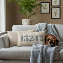 Machen Sie Ihren eigenen ZIP-Code Throw Kissen Tan