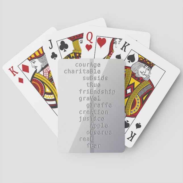 Machen Sie Ihren Namen oder Ihre Nachricht mit Cro Spielkarten (Rückseite)