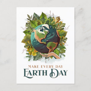Machen Sie jeden Tag den Earth Day Postkarte