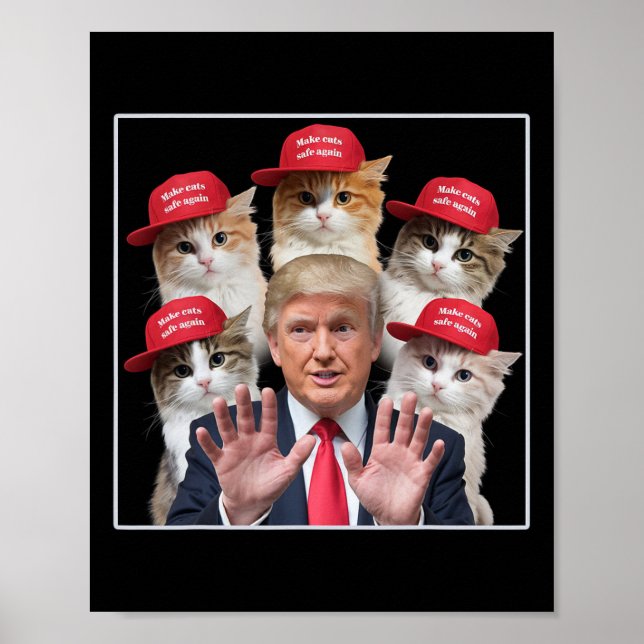 Machen Sie Katzen wieder sicher Trump 2024 Red Hat Poster (Vorne)