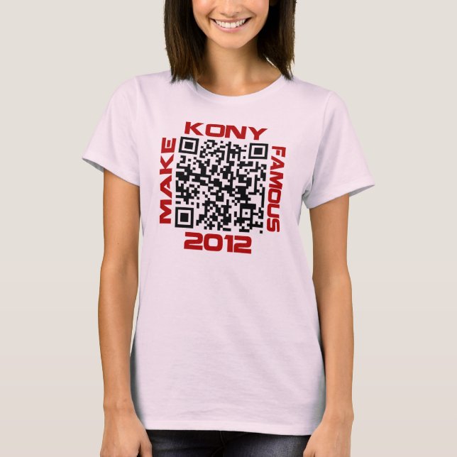 Machen Sie Kony berühmten 2012 Video-QR Code T-Shirt (Vorderseite)