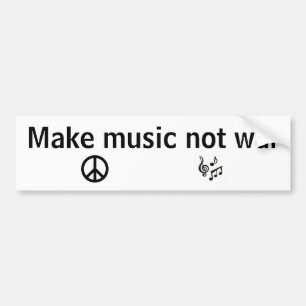 Machen Sie Krieg der Musik nicht Autoaufkleber