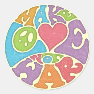 Machen Sie Liebe-nicht Krieg Runder Aufkleber