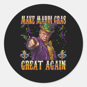 Machen Sie Mardi Gras wieder groß, Funny Trump Bea Runder Aufkleber