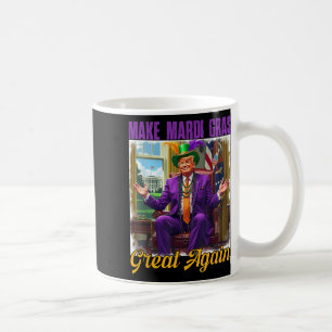 Machen Sie Mardi Gras wieder groß Trump Beads Mask Kaffeetasse