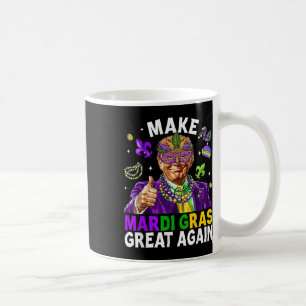 Machen Sie Mardi Gras wieder groß Trump Beads Mask Kaffeetasse