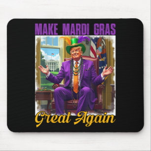 Machen Sie Mardi Gras wieder groß Trump Beads Mask Mousepad