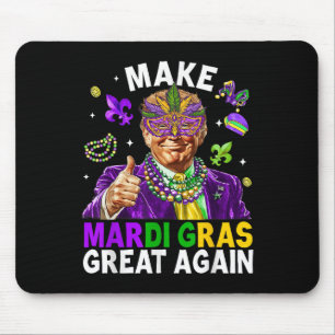 Machen Sie Mardi Gras wieder groß Trump Beads Mask Mousepad