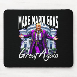 Machen Sie Mardi Gras wieder groß Trump Beads Mask Mousepad