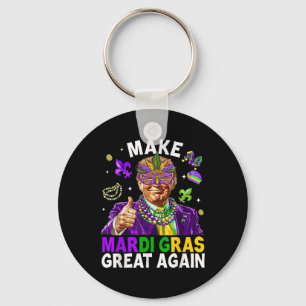 Machen Sie Mardi Gras wieder groß Trump Beads Mask Schlüsselanhänger