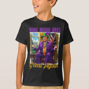 Machen Sie Mardi Gras wieder groß Trump Beads Mask T-Shirt