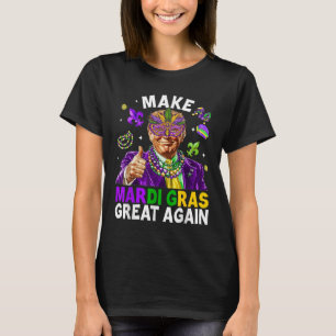 Machen Sie Mardi Gras wieder groß Trump Beads Mask T-Shirt