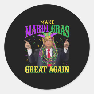 Machen Sie Mardi Gras wieder groß Trump New Orlean Runder Aufkleber