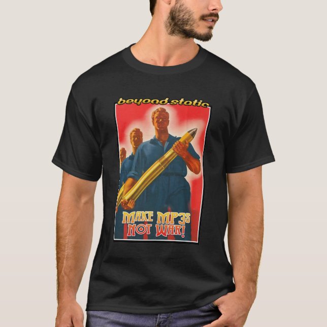 Machen Sie MP3s - Schwarzes/Plakat T-Shirt (Vorderseite)