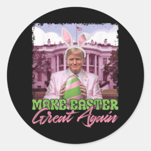 Machen Sie Ostern groß wieder lustige Trump Bunny Runder Aufkleber